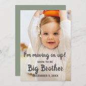 かわいい新しい兄弟妊娠のお知らせ写真 招待状 (正面/裏面)