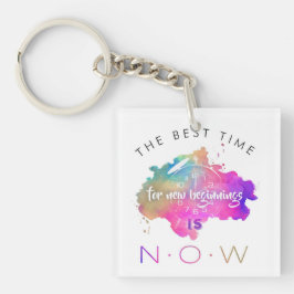 かわいい新しい始まり今すぐ始やる気を起こさせる引用文 キーホルダー