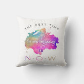 かわいい新しい始まり今すぐ始やる気を起こさせる引用文 クッション (裏面)