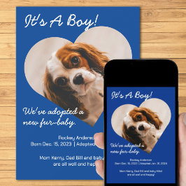 かわいい新しい子犬 案内状