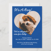 かわいい新しい子犬 案内状 (正面)