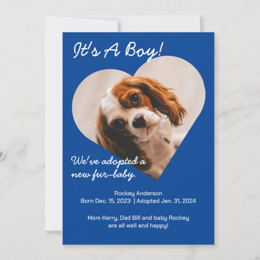 かわいい新しい子犬 案内状 (正面)