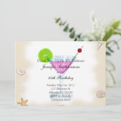 かわいい新しい海の貝とカクテルの誕生日パーティーI 招待状 (スタンド正面)