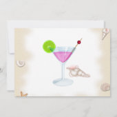 かわいい新しい海の貝とカクテルの誕生日パーティーI 招待状 (裏面)