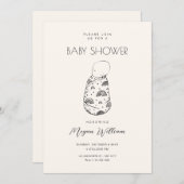 かわいい新しい生まれベビー睡眠 招待状 (正面/裏面)