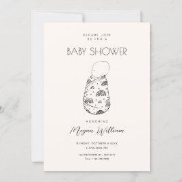 かわいい新しい生まれベビー睡眠 招待状