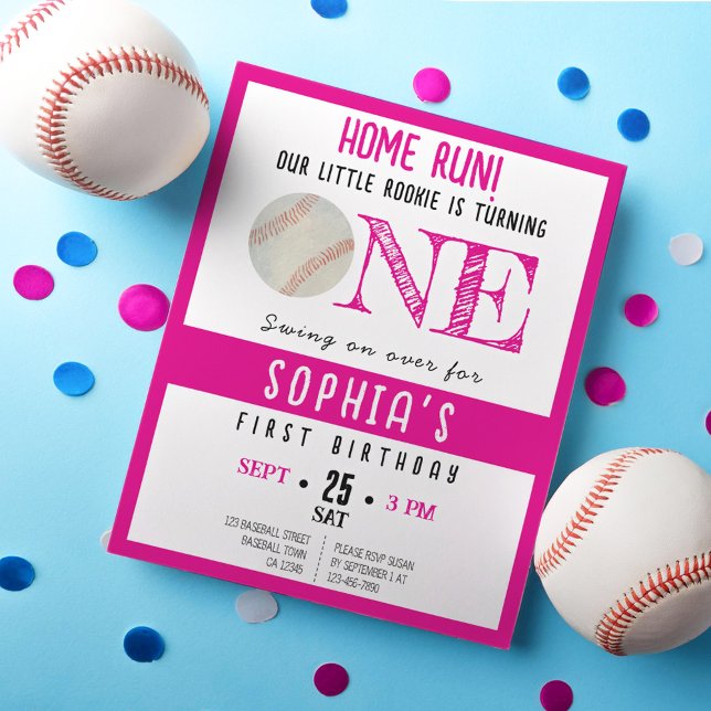 かわいい新人ベースボールバジェットガール1歳の誕生日 (クリエイターアップロード済み)