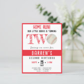 かわいい新人ベースボールバジェット2歳の誕生日招待状 (スタンド正面)