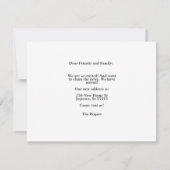 かわいい新住所 | 赤い家の虹の花と猫 案内状 (裏面)