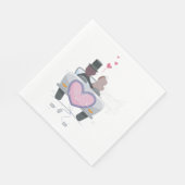 かわいい新婚カップルが乗ったアウェー・カー スタンダードランチョンナプキン (角)