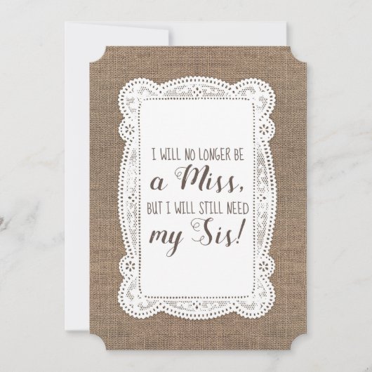 かわいい新婦付添人/メイド・オブ・オーナー（花嫁付き添い人）の提案 招待状 (正面)