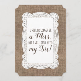 かわいい新婦付添人/メイド・オブ・オーナー(花嫁付き添い人)の提案 招待状