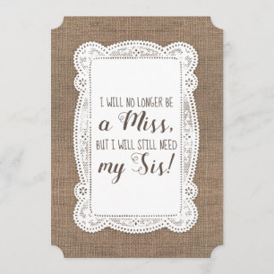 かわいい新婦付添人/メイド・オブ・オーナー（花嫁付き添い人）の提案 招待状