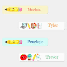 かわいい新学期の子のラベル