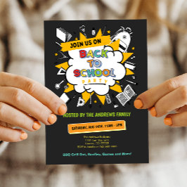 かわいい新学期ファミリーパーティー 招待状