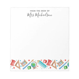 かわいい新学期ペンシルグローブ先生 ノートパッド