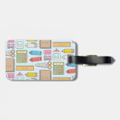 かわいい新学期用品の女の子パターン ラゲッジタグ (裏面横)