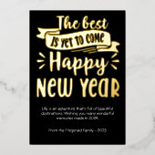 かわいい新年の写真 箔シーズンカード (正面)