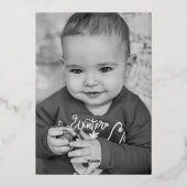 かわいい新年の写真 箔シーズンカード (裏面)