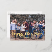 かわいい新年の写真 箔シーズンポストカード (正面/裏面)