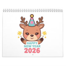 かわいい新年 2026 壁掛けカレンダー