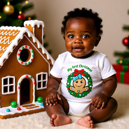 🎅 かわいい新生児の女の子のための私の最初のクリスマス 3 ベビーボディスーツ