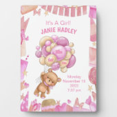 かわいい新生児出産発表用スタンド フォトプラーク (正面)