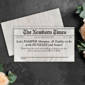 かわいい新聞おむつラッフルシャワーインサートカード エンクロージャーカード