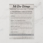 かわいい新聞の結婚式の日詳細エンクロージャカード エンクロージャーカード (正面)