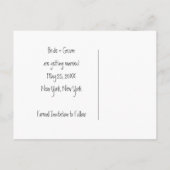 かわいい新郎パーソナライズされたハートデートを保存 案内ポストカード (裏面)