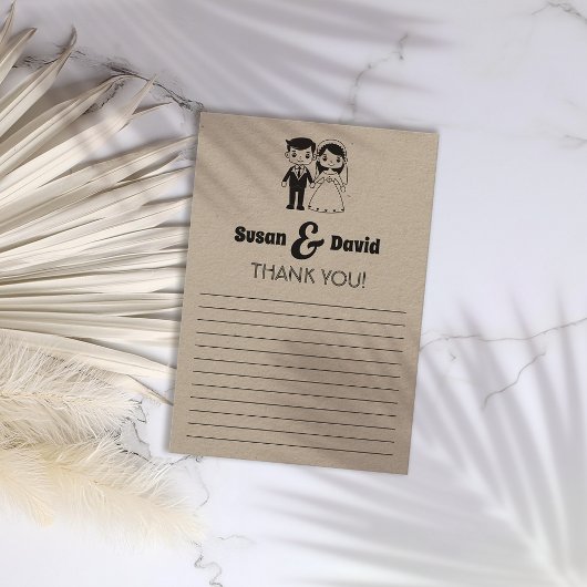 かわいい新郎新婦サンキューカード サンキューカード