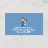 かわいい新郎新婦スノーフレークのシーティングカード プレイスカード (裏面)