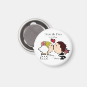 かわいい新郎新婦セーブザデートマグネット マグネット (正面/裏面)