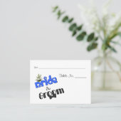 かわいい新郎新婦デザイン結婚のテーブル プレイスカード (スタンド正面)