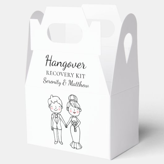かわいい新郎新婦ハングオーバーキッパーソナライズされたト結婚ズ フェイバーボックス (オープン)