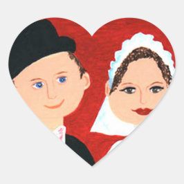 かわいい新郎新婦結婚のハート ハートシール