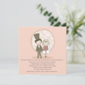 かわいい新郎新婦結婚のリハーサルディナーインビ 招待状 (スタンド正面)