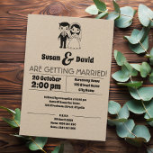 かわいい新郎新婦結婚式招待状 招待状