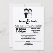 かわいい新郎新婦結婚式招待状 招待状 (正面)