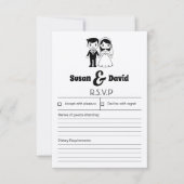 かわいい新郎新婦RSVPカード 出欠カード (正面)