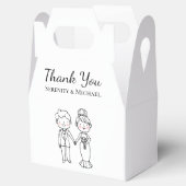 かわいい新郎白黒結婚の感謝 フェイバーボックス (オープン)