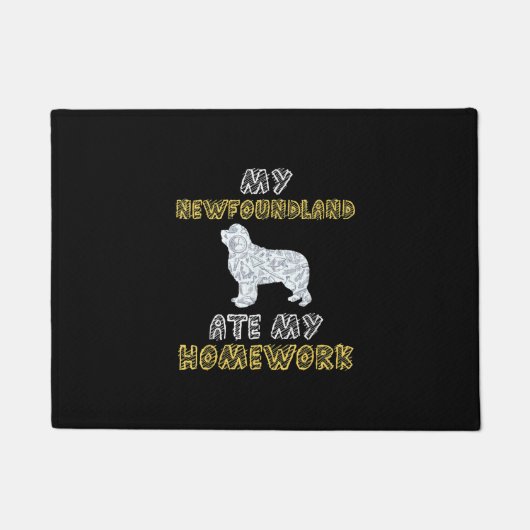 かわいい新顔 |私の新しい食べ家地の宿題 ドアマット (正面)