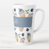 かわいい新鮮なアーバンウォーターのカラーイラストレーション カフェラテマグ (右)