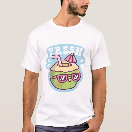 かわいい新鮮なココナッツウォーター傘 Tシャツ (正面)