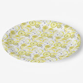 かわいい新鮮な夏レモンシトラスドードルイエロー ペーパープレート (アングル)