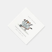 かわいい新鮮な選び立ての青いフローラカート赤ちゃんシャワー スタンダードカクテルナプキン (角)