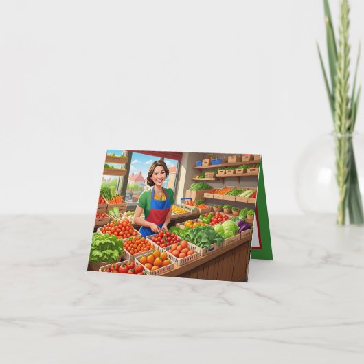 かわいい新鮮な野菜をカスタマイズ カード (正面)