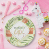 かわいい新鮮植物セラミックポット水彩 ペーパープレート (パーティー)