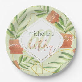 かわいい新鮮植物セラミックポット水彩 ペーパープレート