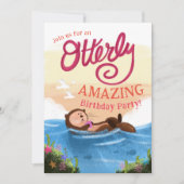 かわいい旅の驚くべき誕生日お洒落- Otter 招待状 (正面)